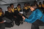 Alessandra building a bond with the learners